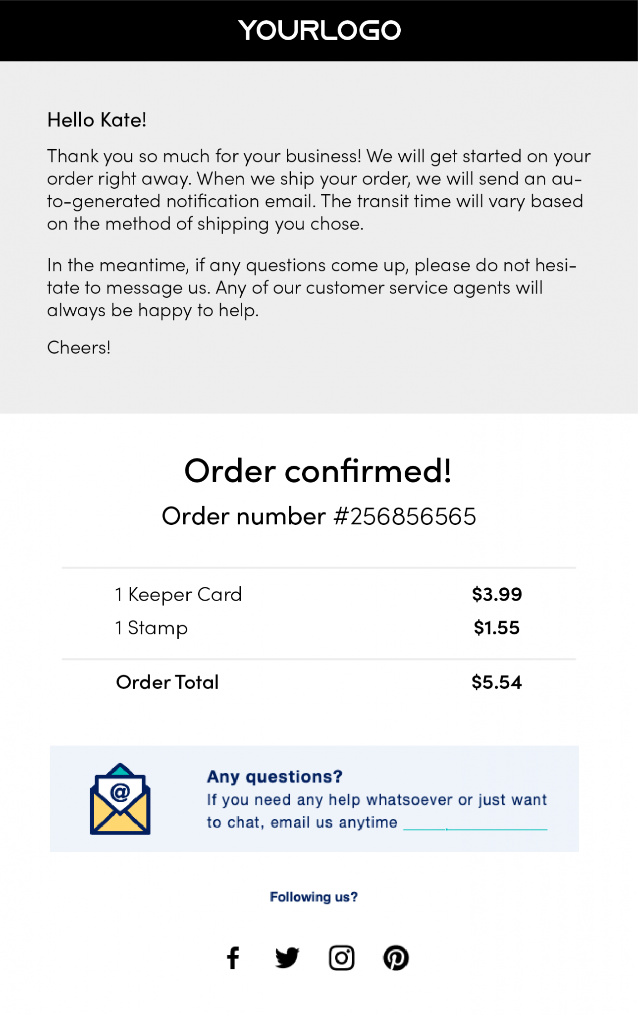 5 StealWorthy Order Confirmation Email Templates ShippingChimp Blog