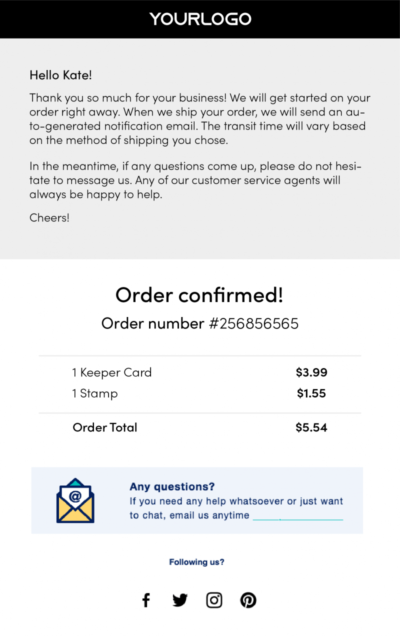 5 Steal-Worthy Order Confirmation Email Templates - ShippingChimp | Blog