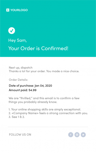 5 Steal-Worthy Order Confirmation Email Templates - ShippingChimp | Blog