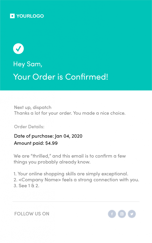 11+ Order Confirmation Email Templates